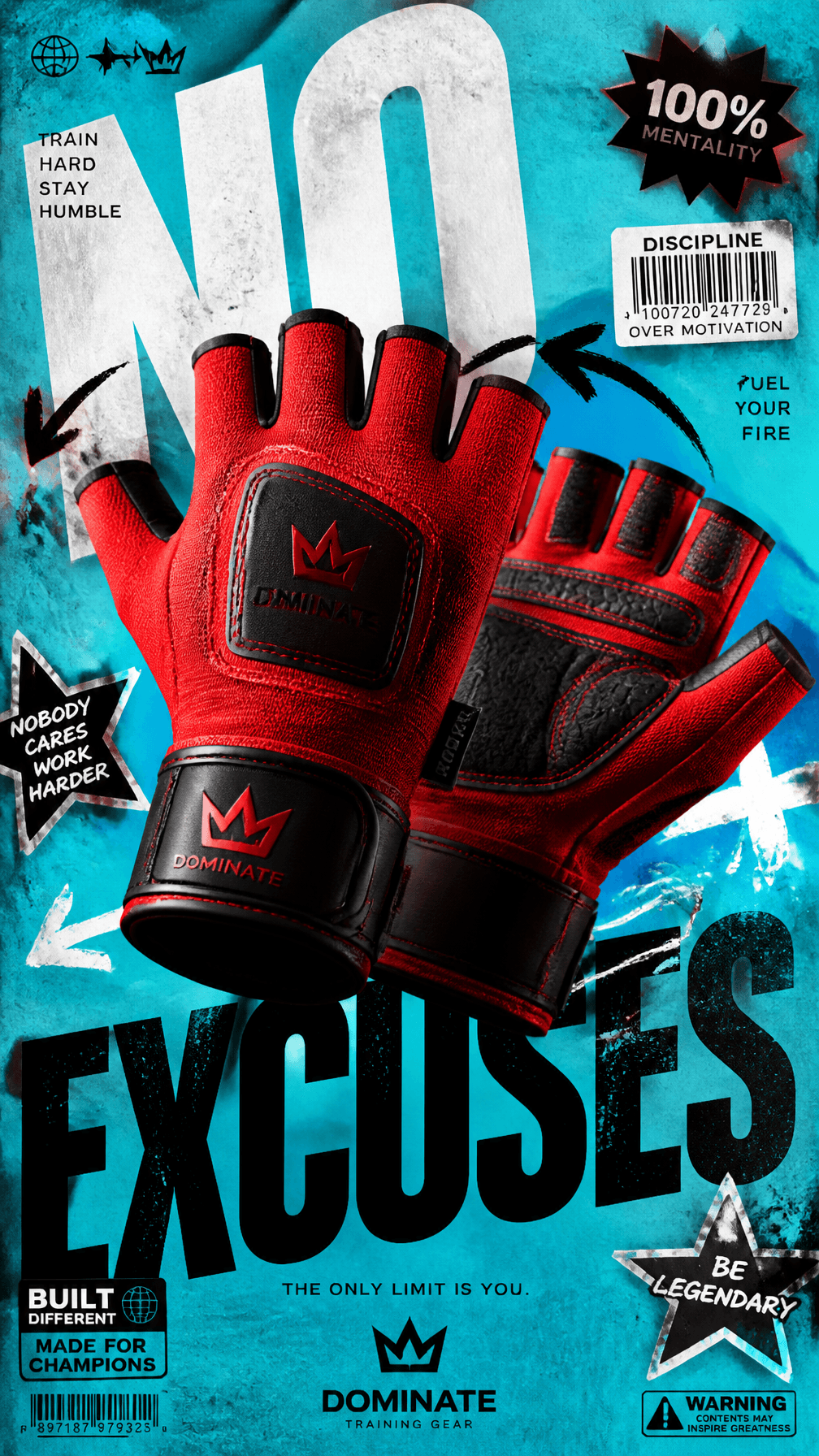A premium 9:16 fitness accessories advertising poster.Centra
