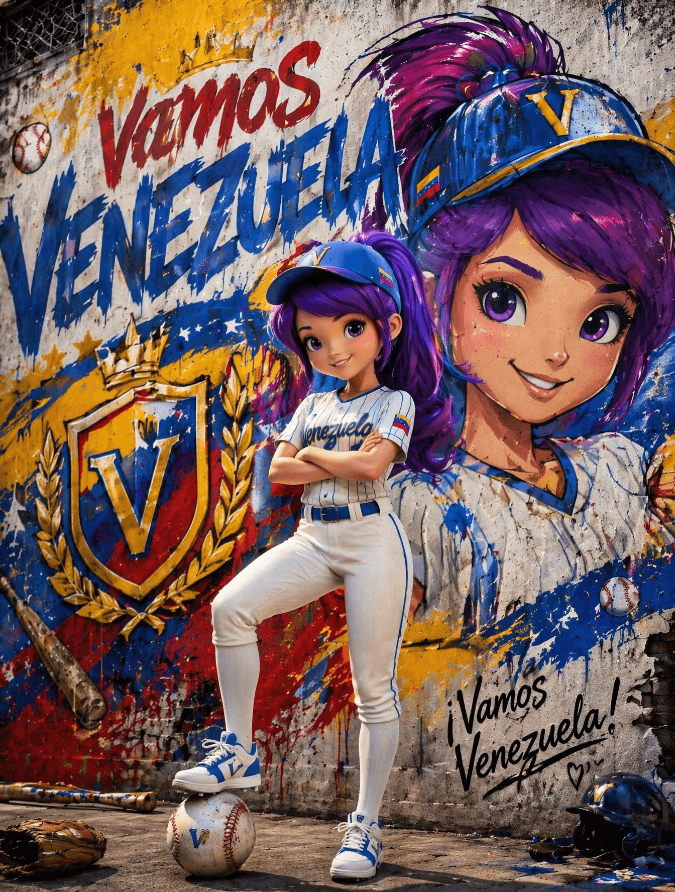 Cartel de beisbol callejero ultra detallado que presenta a u