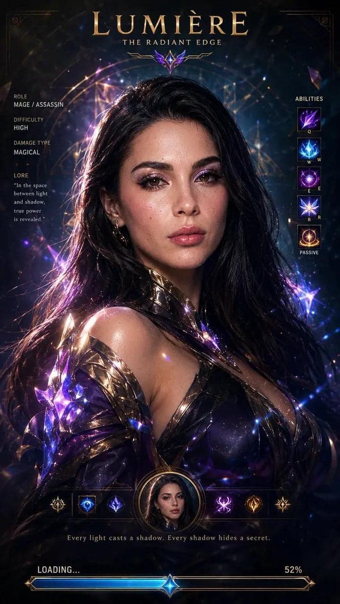 Cinematic League of Legends champion loading screen, ultra-r