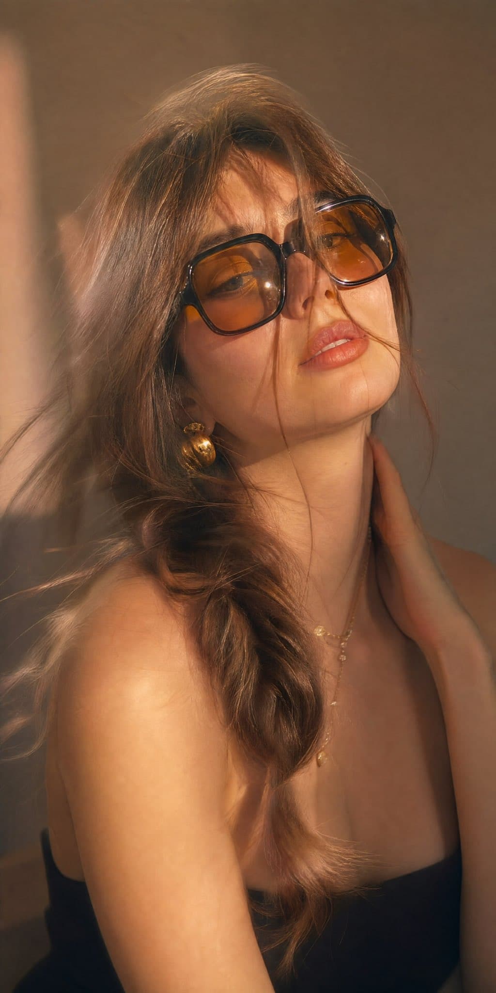 Ultra-realistic beauty portrait of a young woman, soft edito