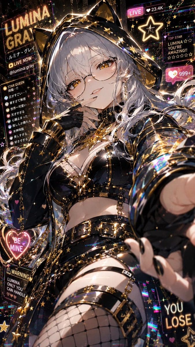 画像比率は9:16。

キャラクター毎に個別の画像で生成する。

[Character]を主役に、作るたびに画風と演出が