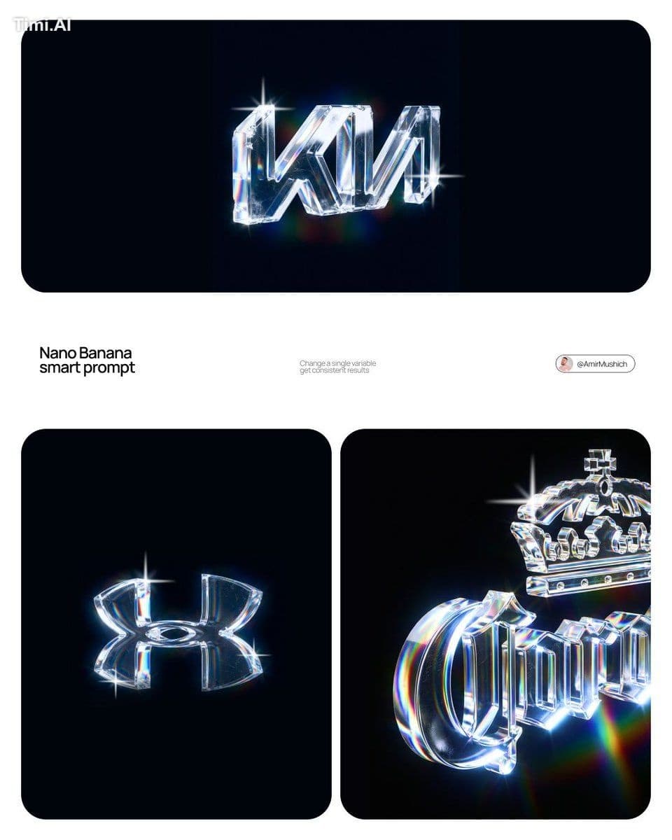 [BRAND NAME]

Create a premium CGI crystal typography hero v