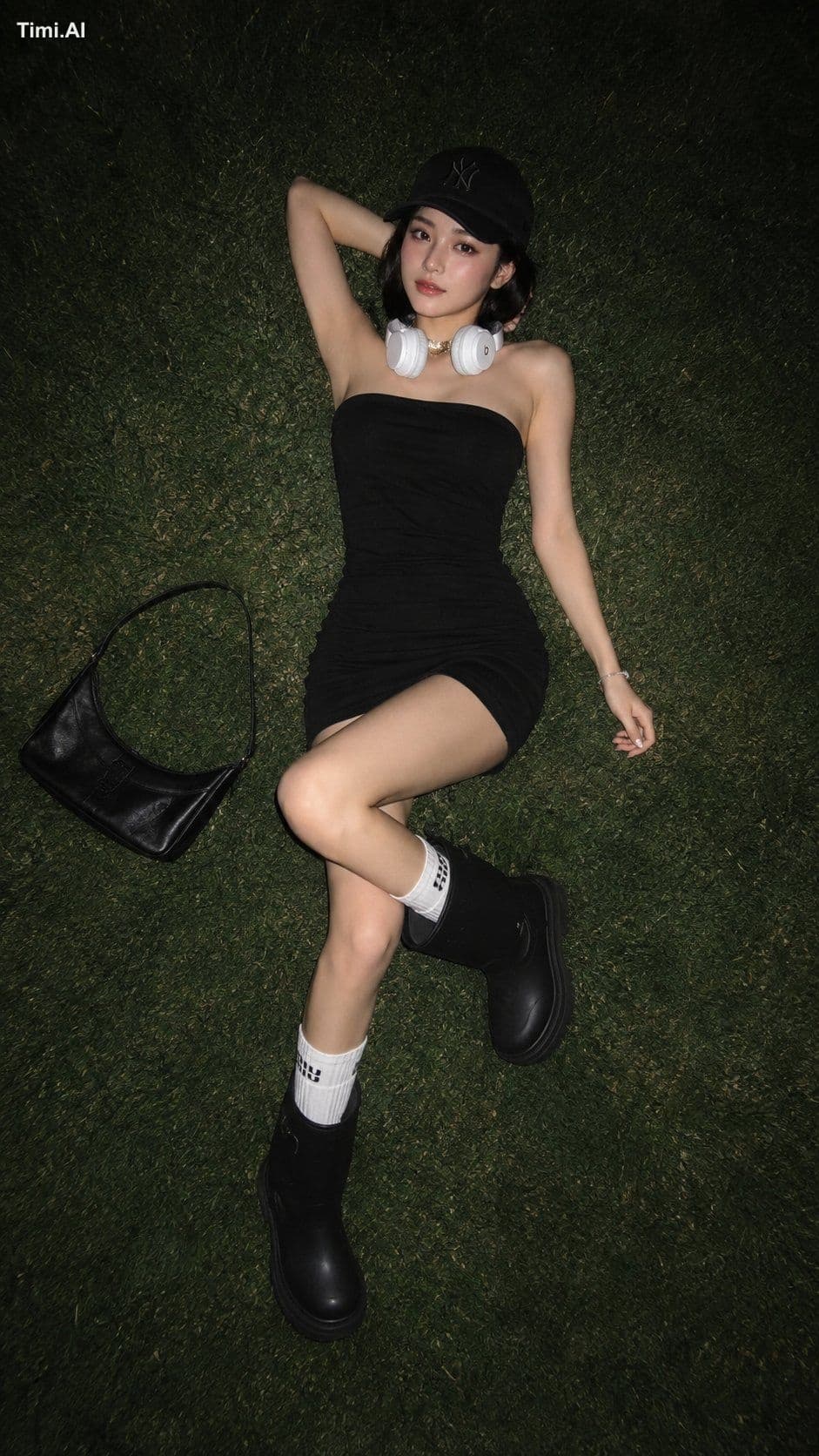 9:16 vertical luxury fashion editorial photography, top-down