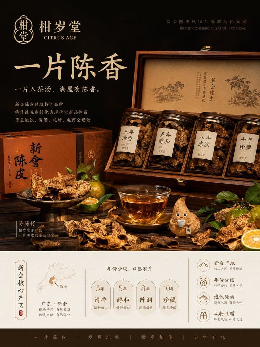 请根据用户输入的品牌信息,创作一套高完成度、具有统一视觉系统的「4张品牌视觉提案 / 4-Board Brand Vis
