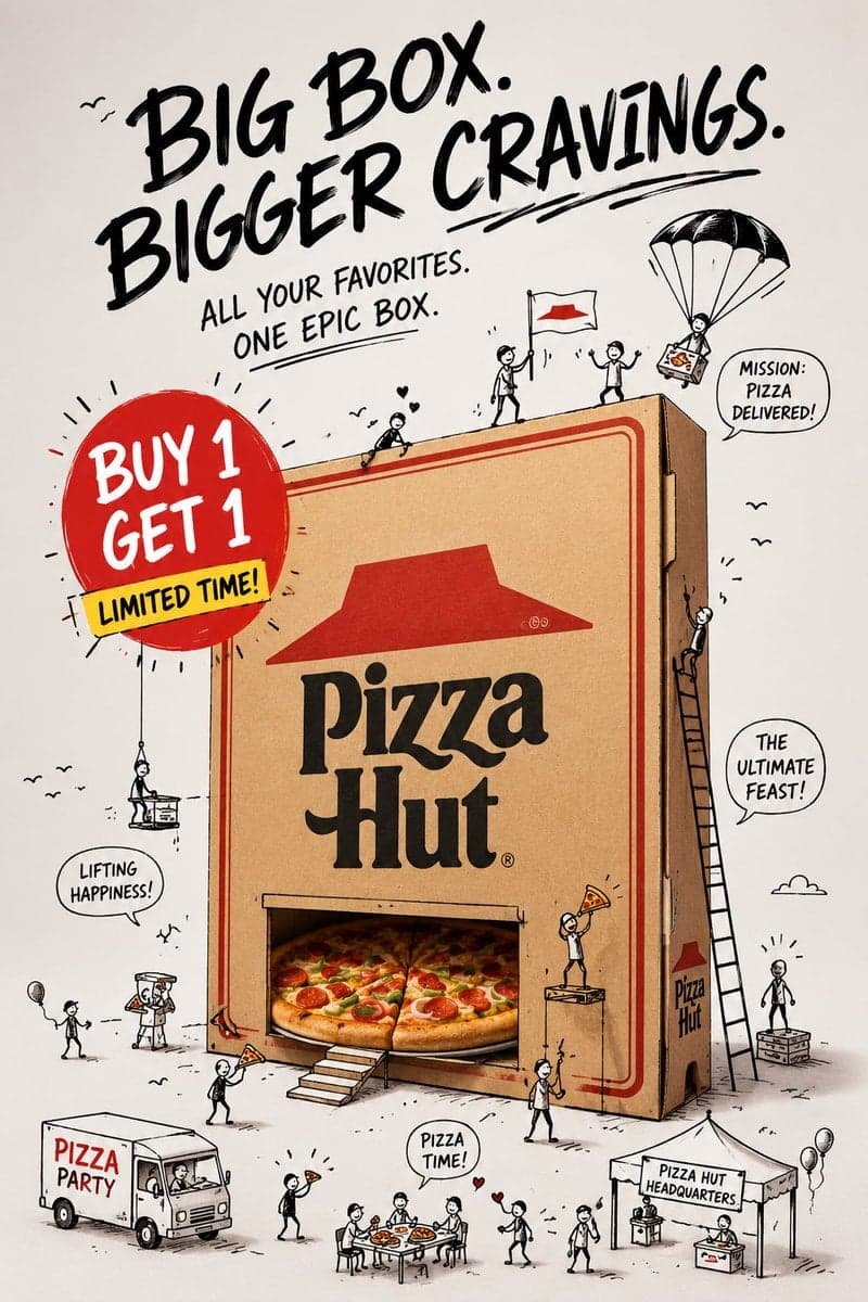 Create a premium mixed-media advertising poster in vertical