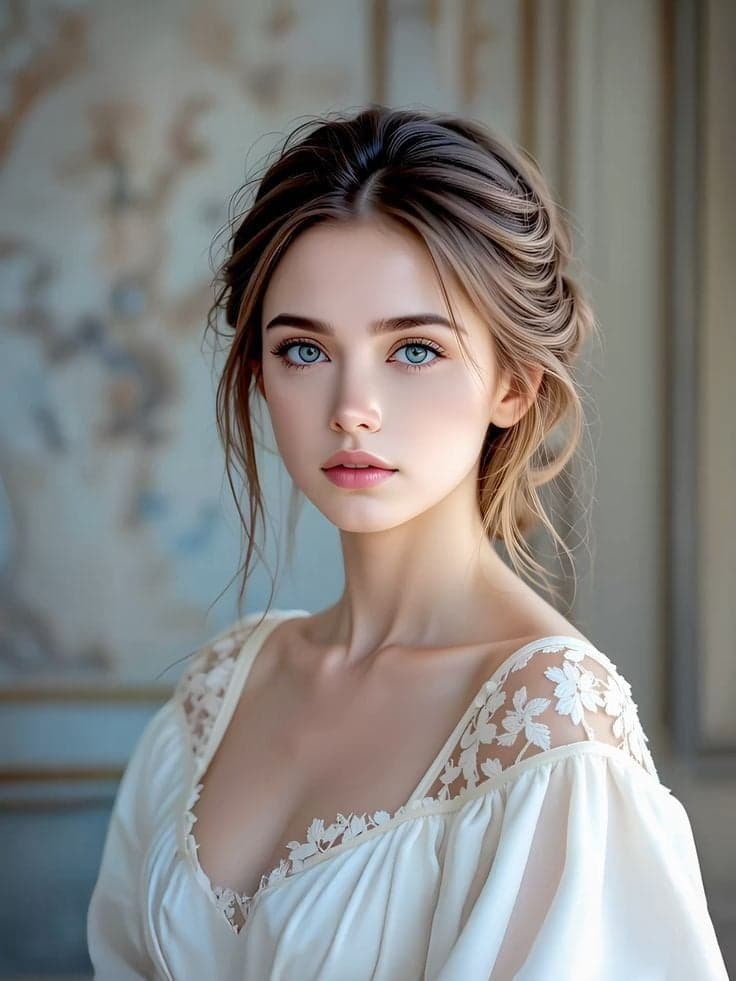 Ultra-realistic close-up portrait of a beautiful young woman