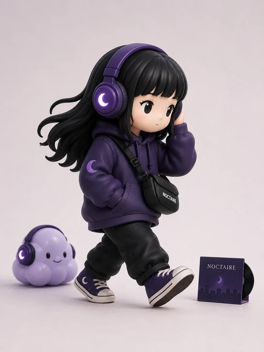 Generate a designer art toy / collectible figurine designed