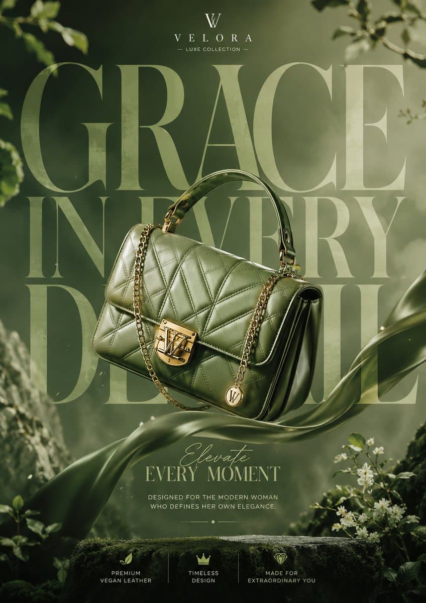 Generate a breathtaking luxury product advertisment of hand