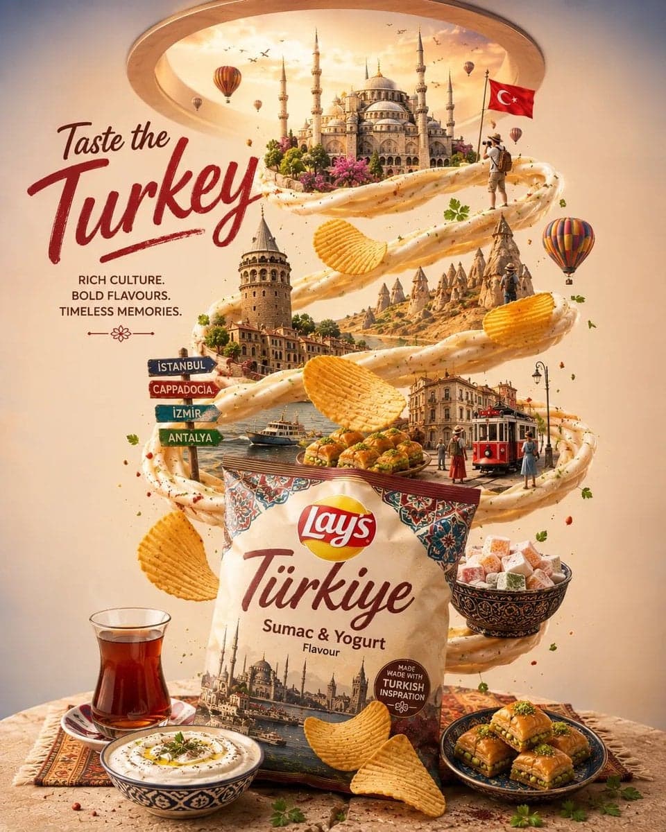 Ultra-detailed premium travel-food advertisement poster for