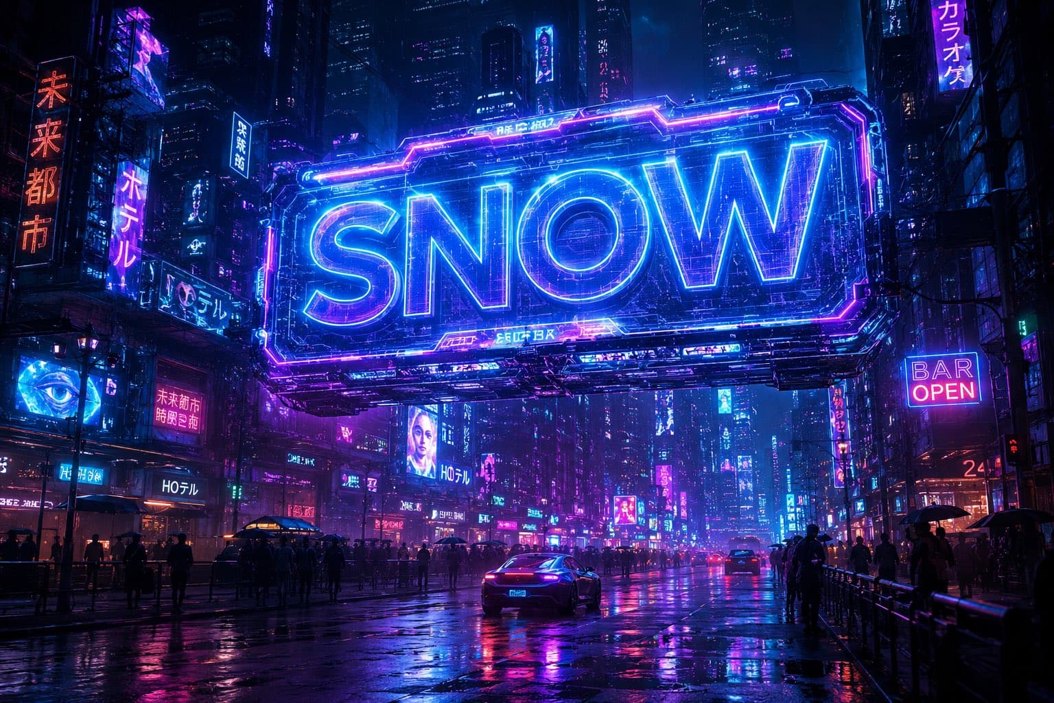 Futuristic Neon Signboard