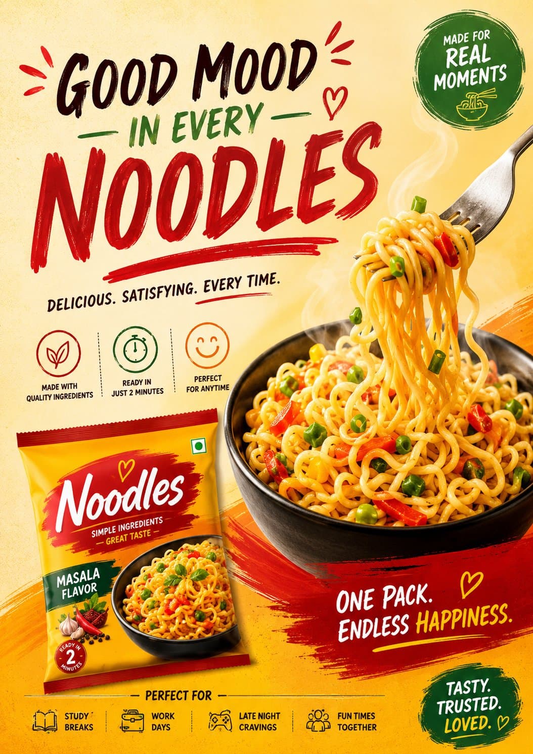 Premium Noodles Product Campaign Poster

> Create a premium,