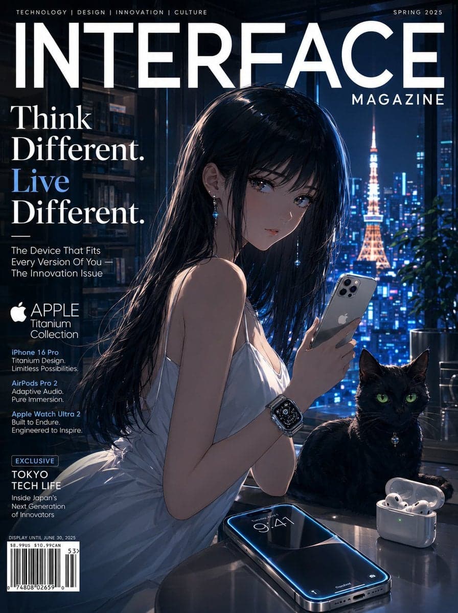 [SUBJECT]: A sleek anime-style girl with glossy black hair a