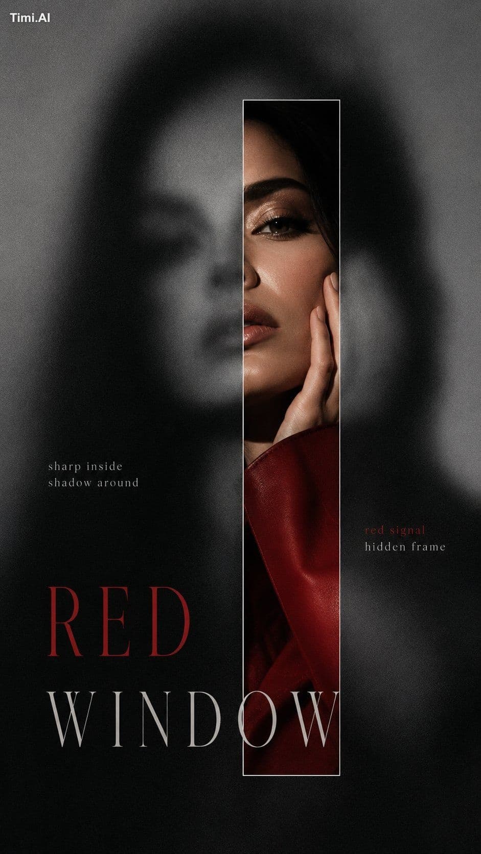 Create a 9:16 high-end blurred reveal portrait poster with a