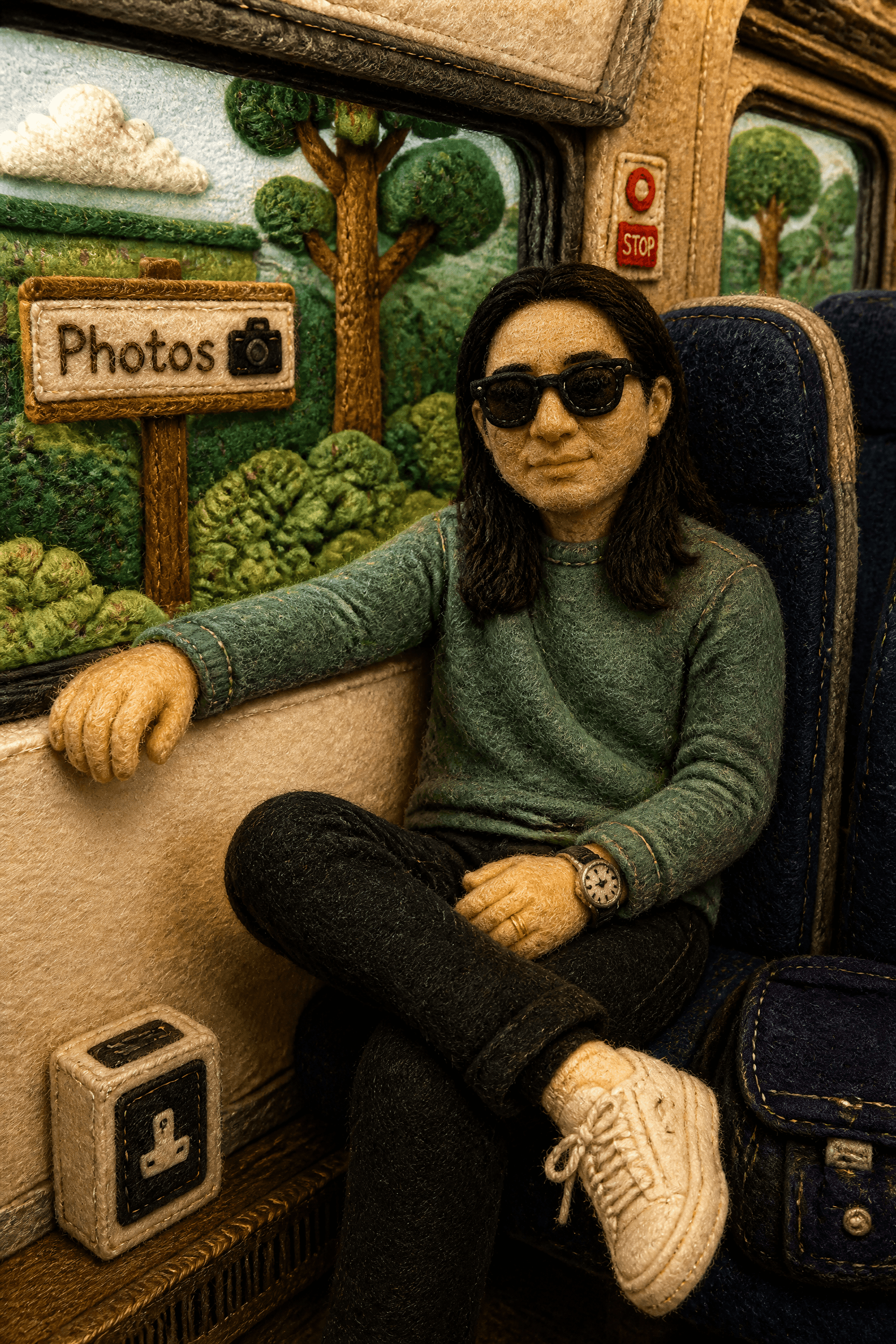 A stop-motion animation style scene featuring a whimsical fa
