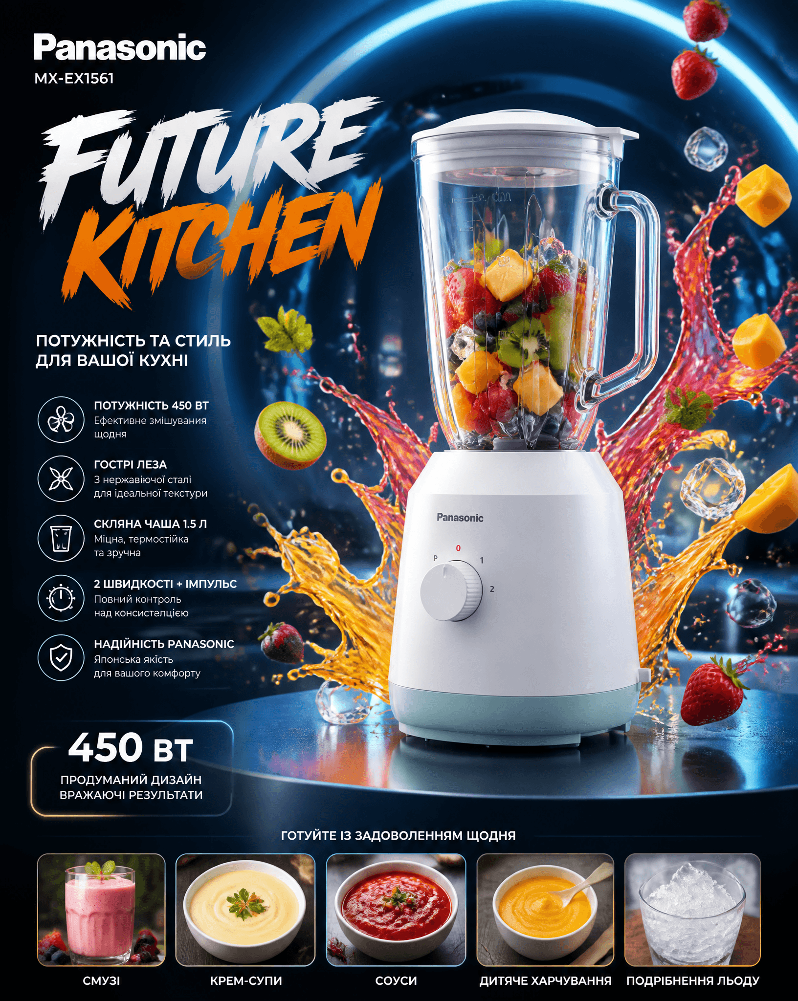 Ultra premium futuristic advertising poster for Panasonic bl