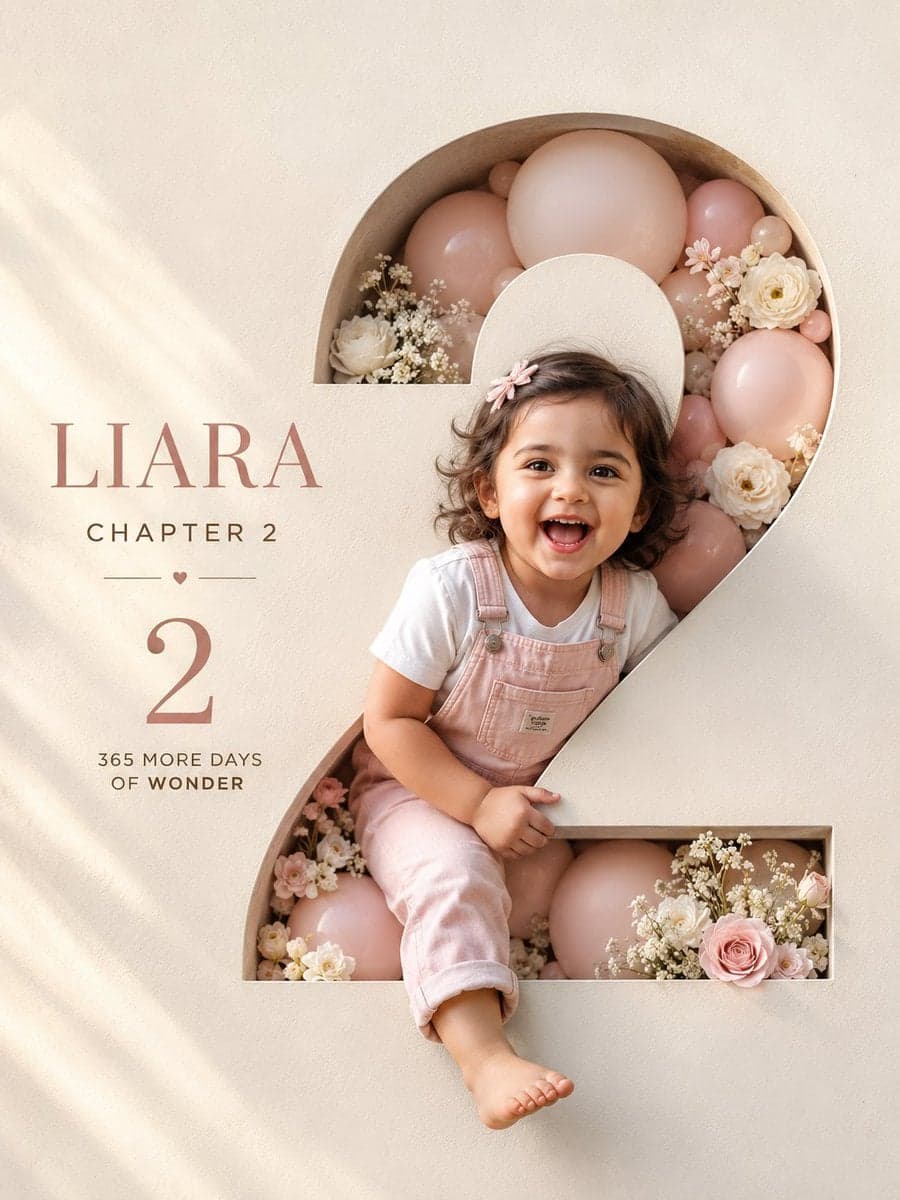 Professional luxury birthday poster, 3:4 portrait compositio