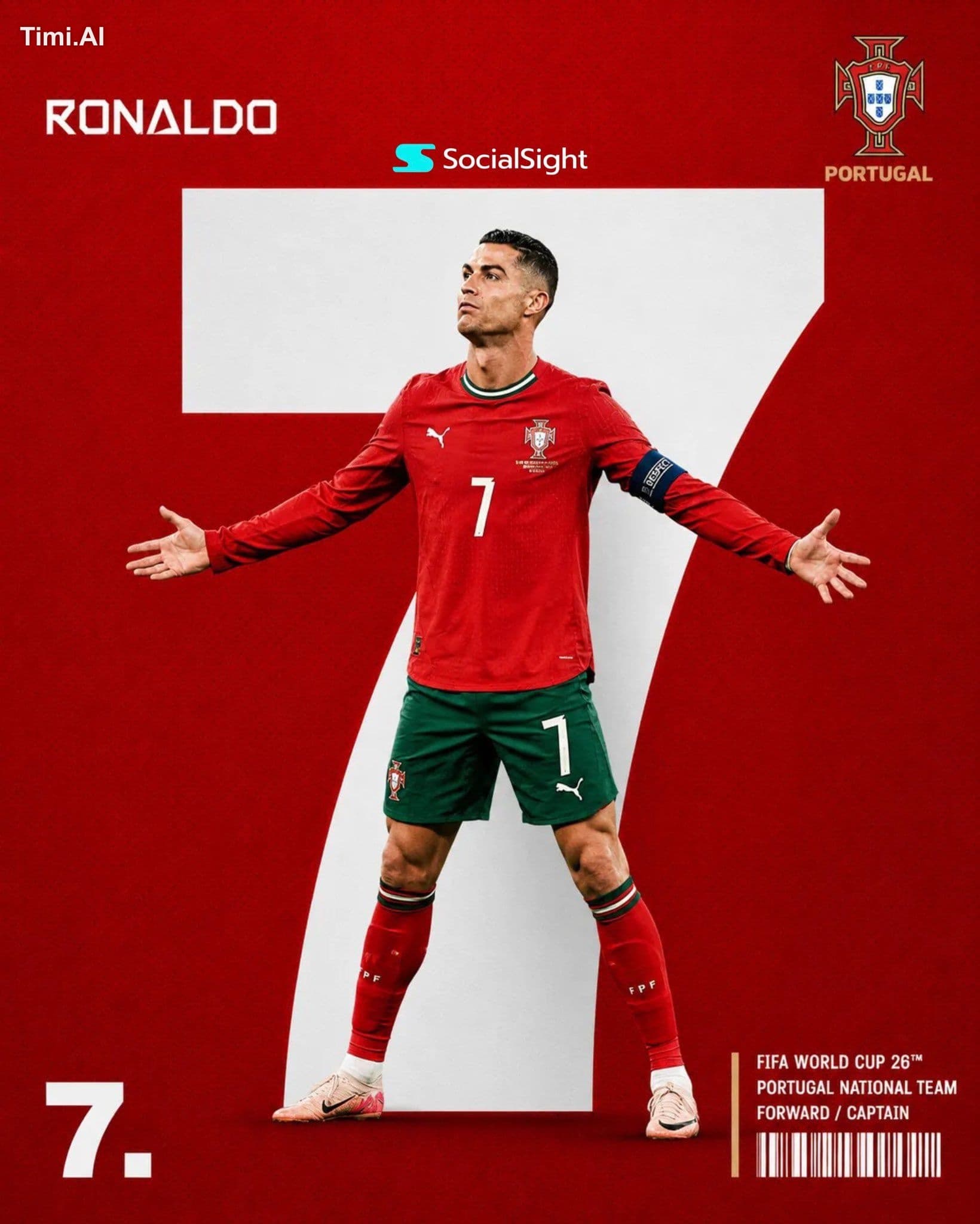 Create a premium sports editorial poster in a modern FIFA Wo