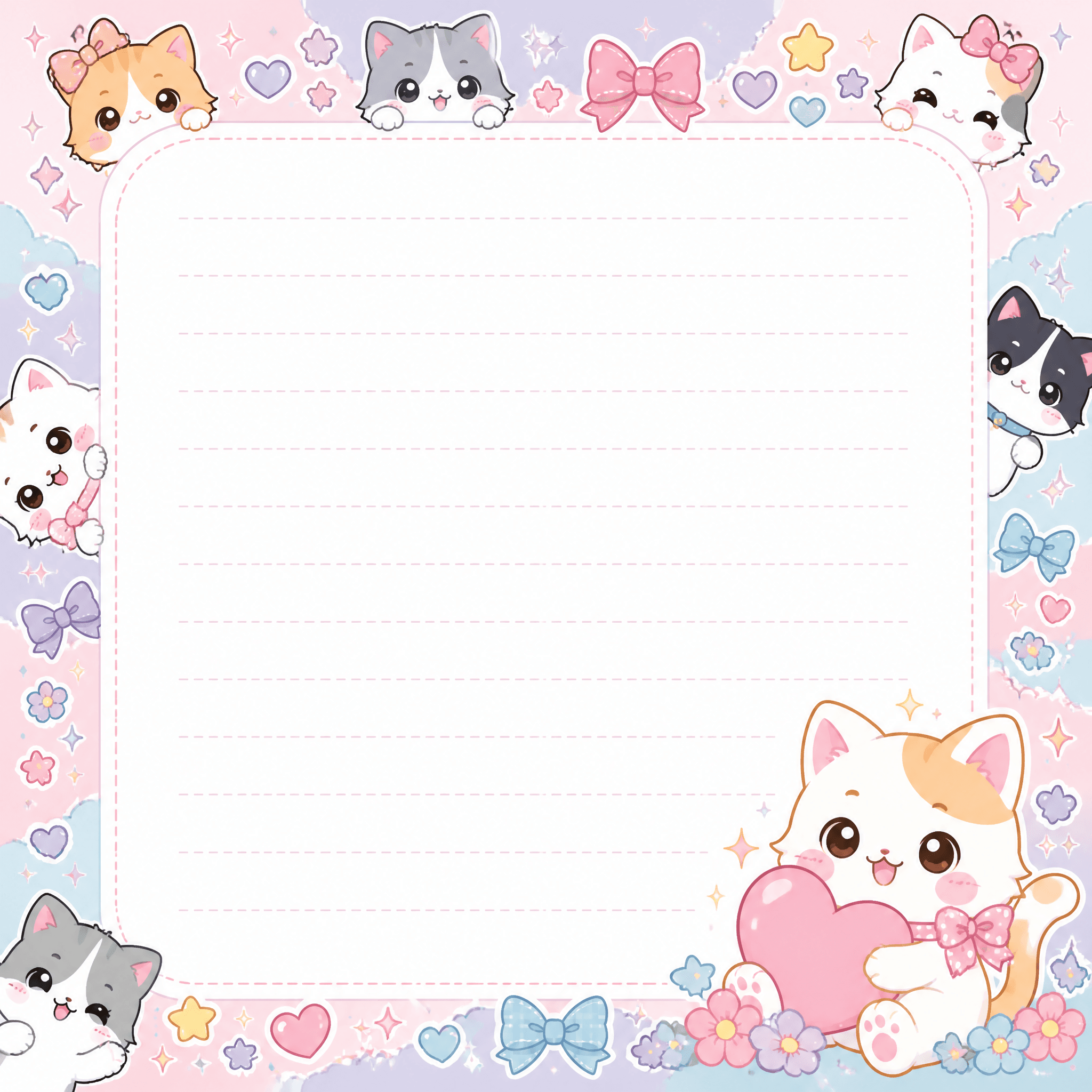 Create a print-ready digital notepad sheet, square format (1