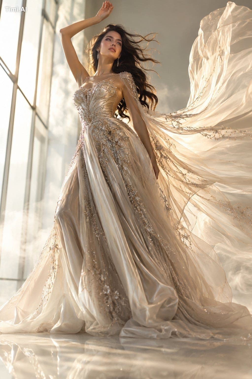 Ultra-realistic Vogue editorial masterpiece of a tall woman 