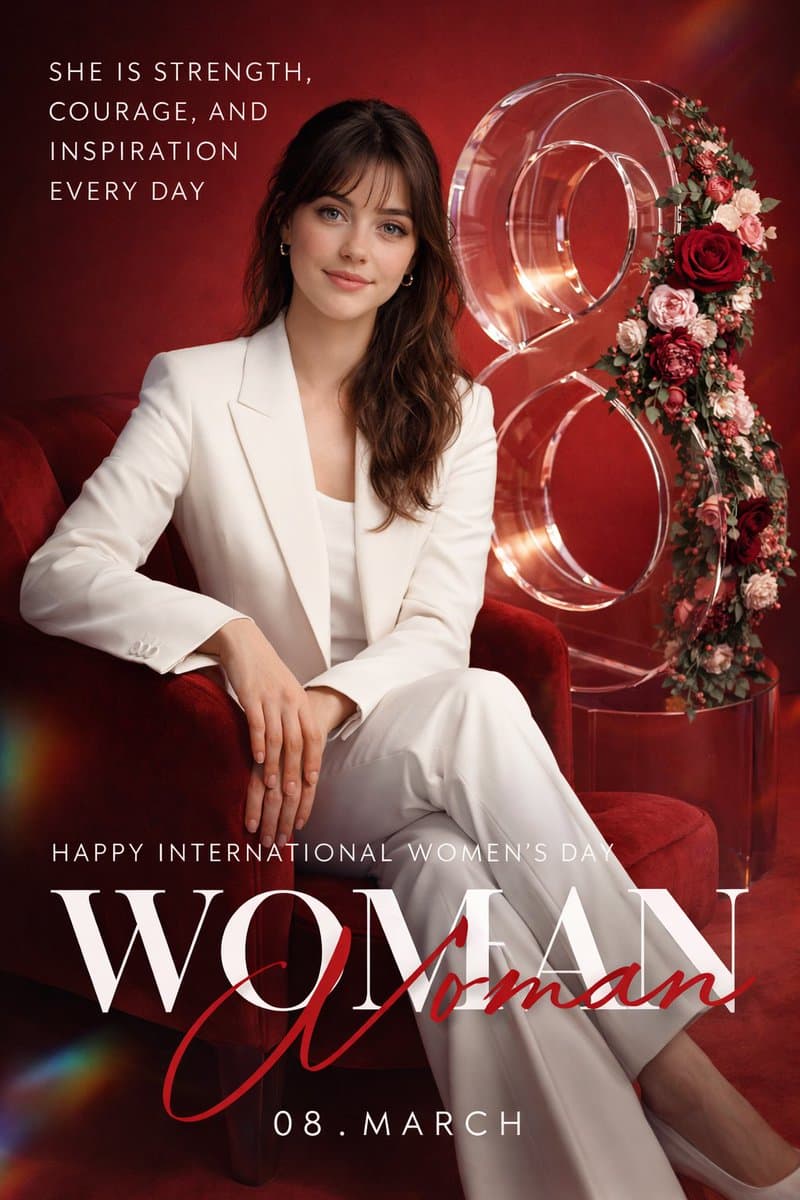 Create a high-end promotional poster for International Women