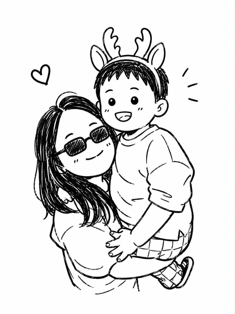 Transform the uploaded photo into a cute black-and-white han