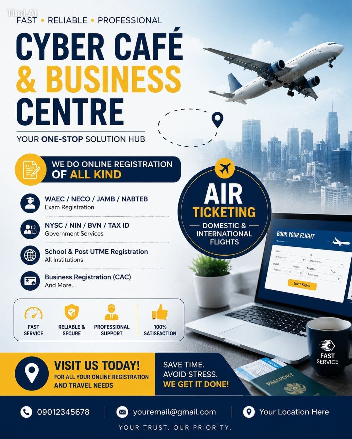 Design an ultra-premium commercial poster for a Cyber Café &