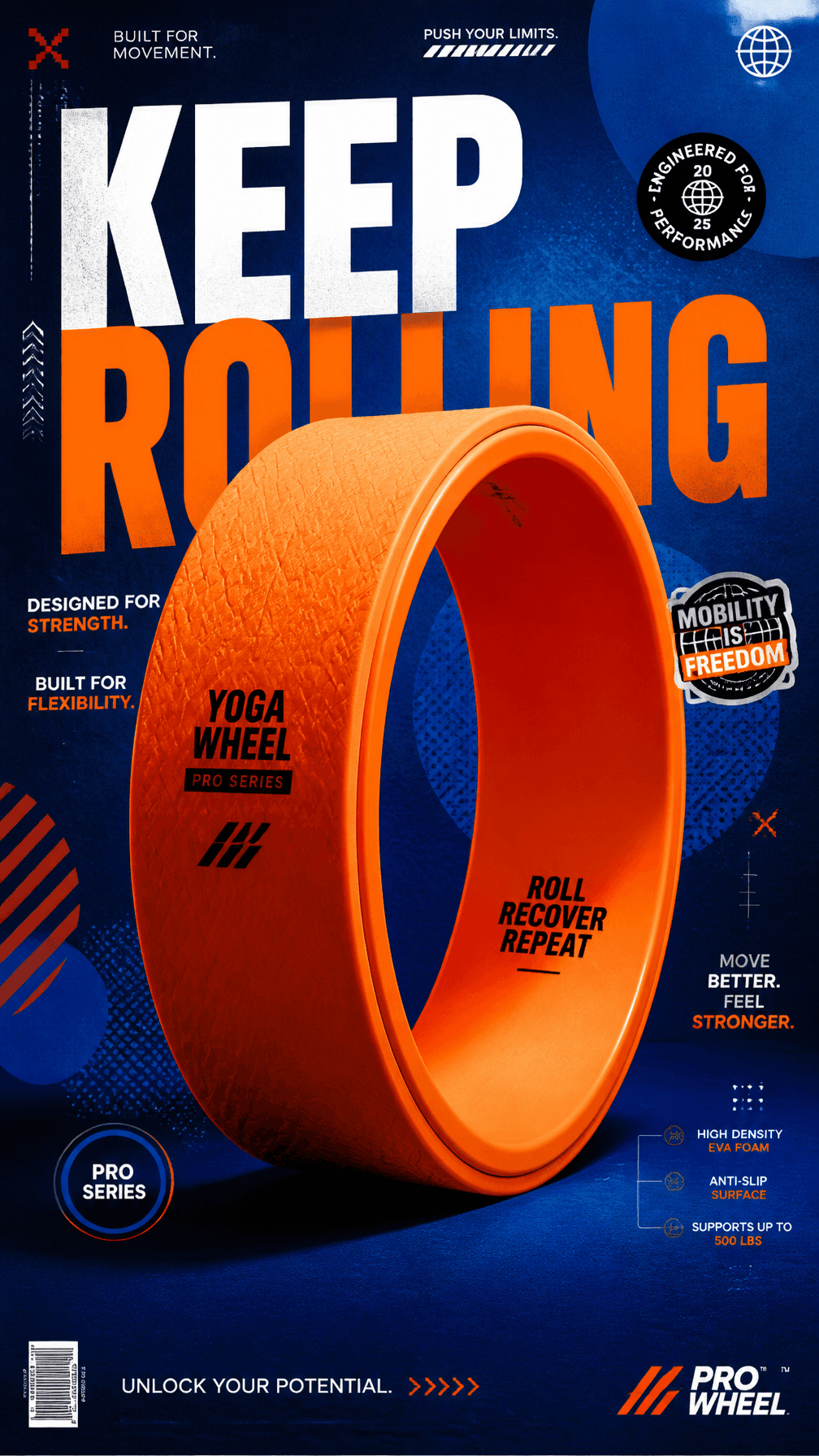 A premium 9:16 sports accessories advertising poster.Central