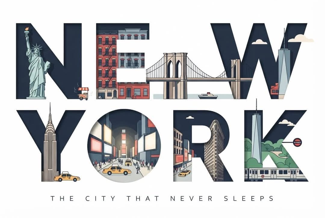 Clean, modern typographic travel poster in a 3:2 landscape f