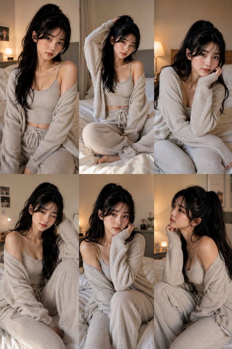 A 3×2 vertical editorial portrait collage featuring six cand