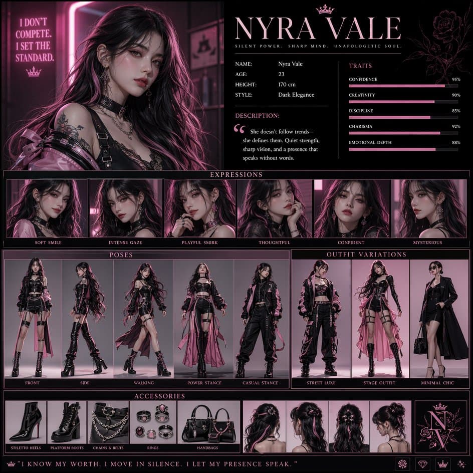 Create a high-resolution vertical character concept poster w