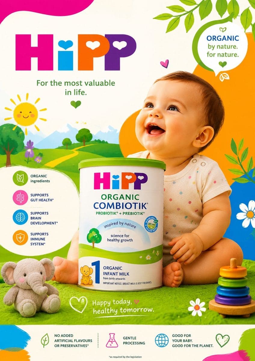 Ultra-premium commercial baby formula advertisement poster f