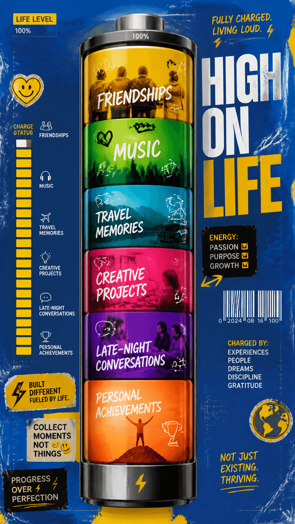A premium 9:16 youth-culture editorial poster.Main Subject:A