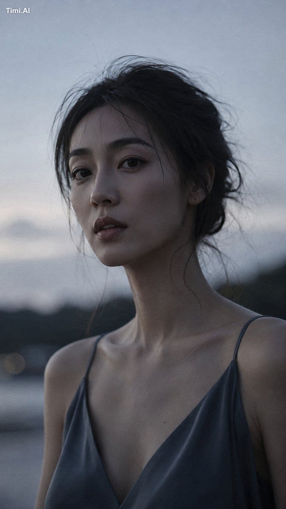 Portrait shot on 85mm f/1.2, close-up of a Japanese woman in