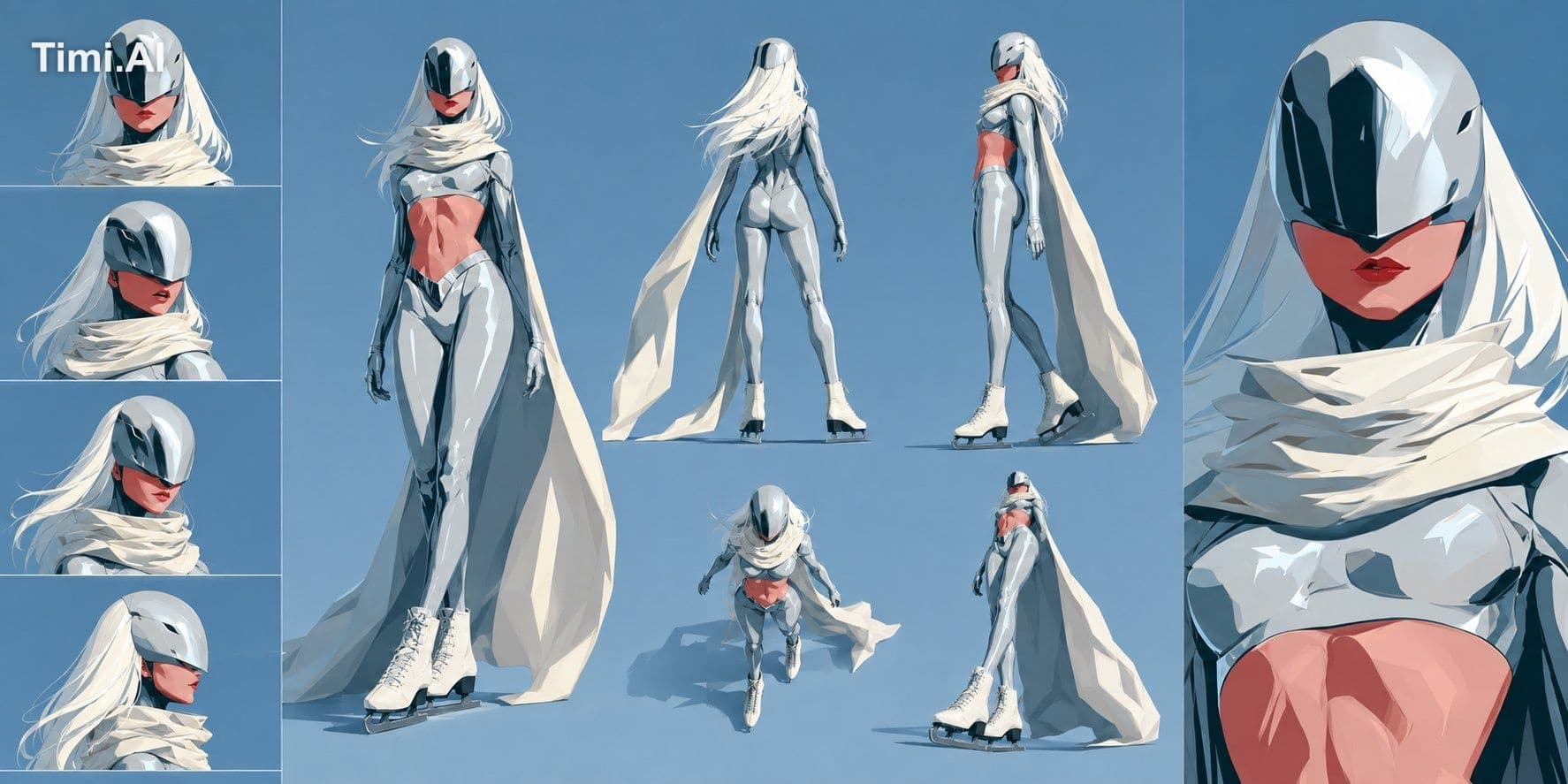 Create a 2:1 premium cinematic CHARACTER IDENTITY BOARD usin