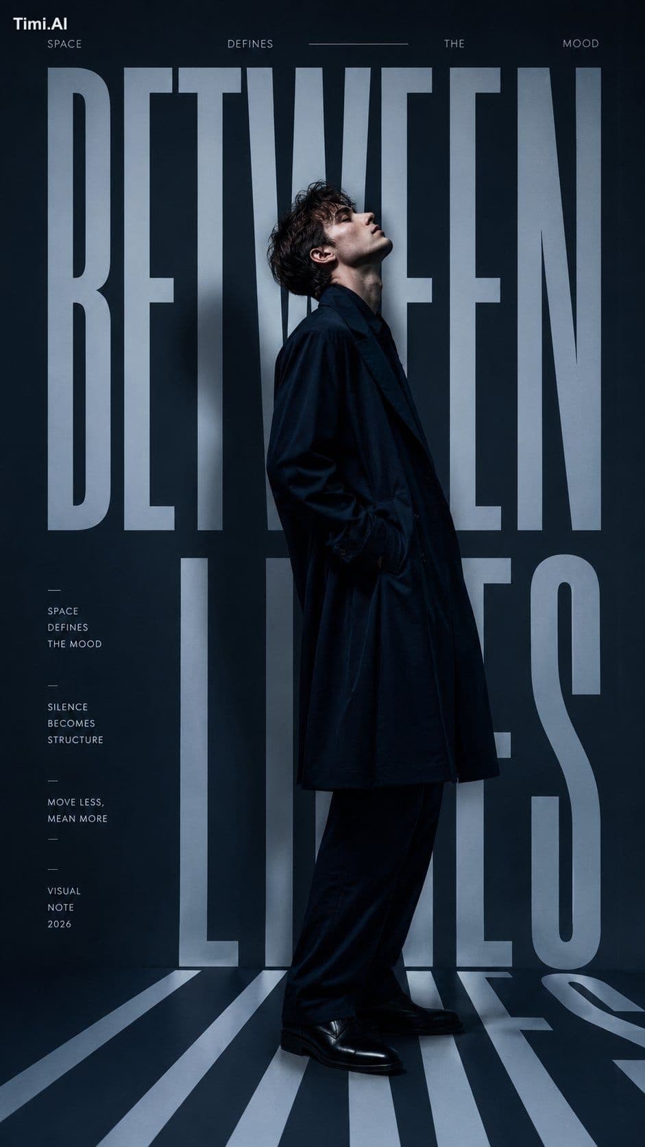 Create a 9:16 high-end spatial portrait editorial poster.

T