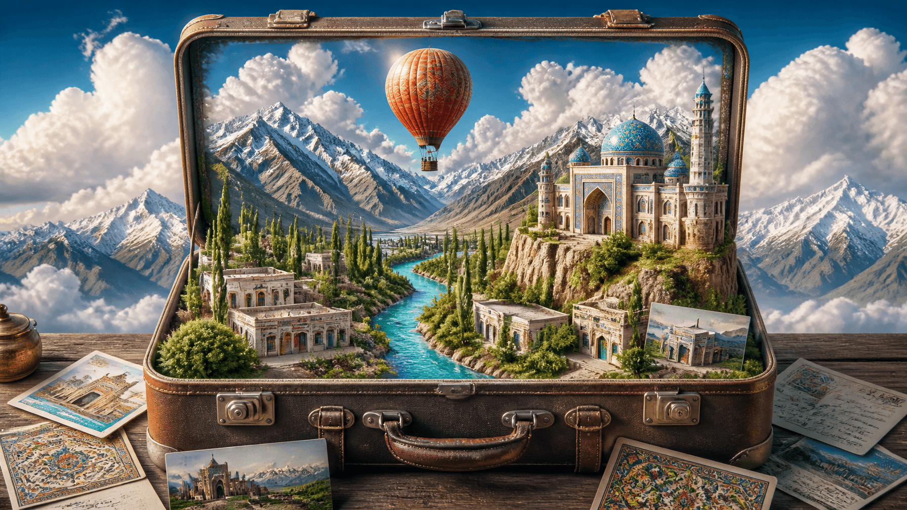 vertical hyperrealistic fantasy miniature scene, fully open
