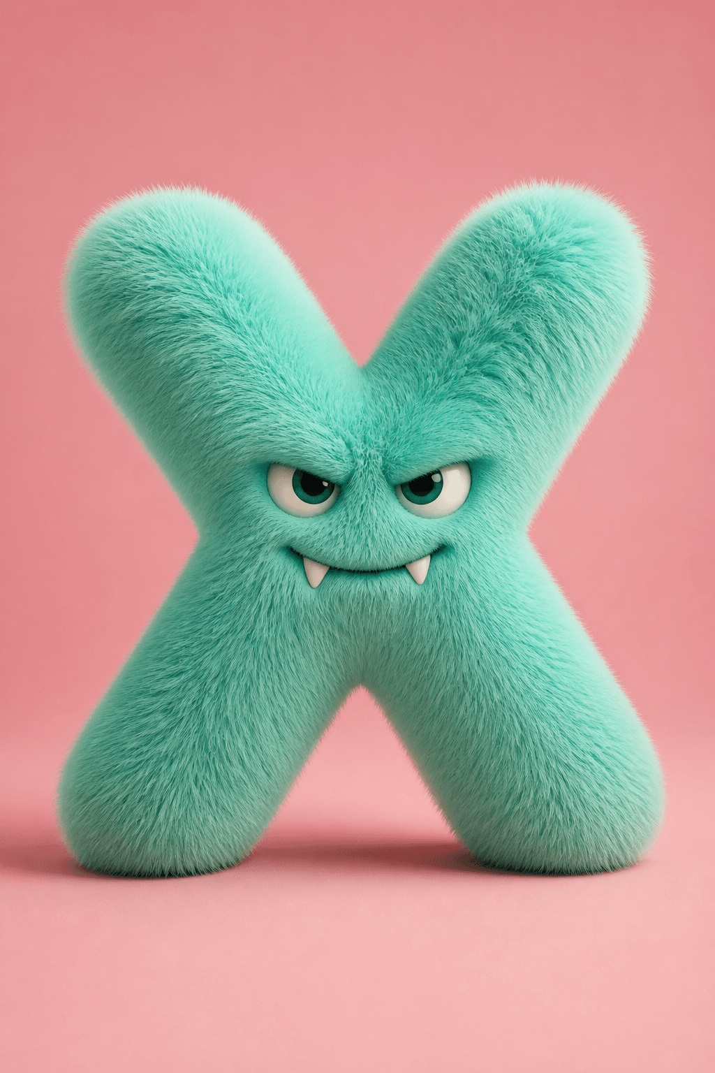 A highly realistic 3D render of the letter [x] designed as a
