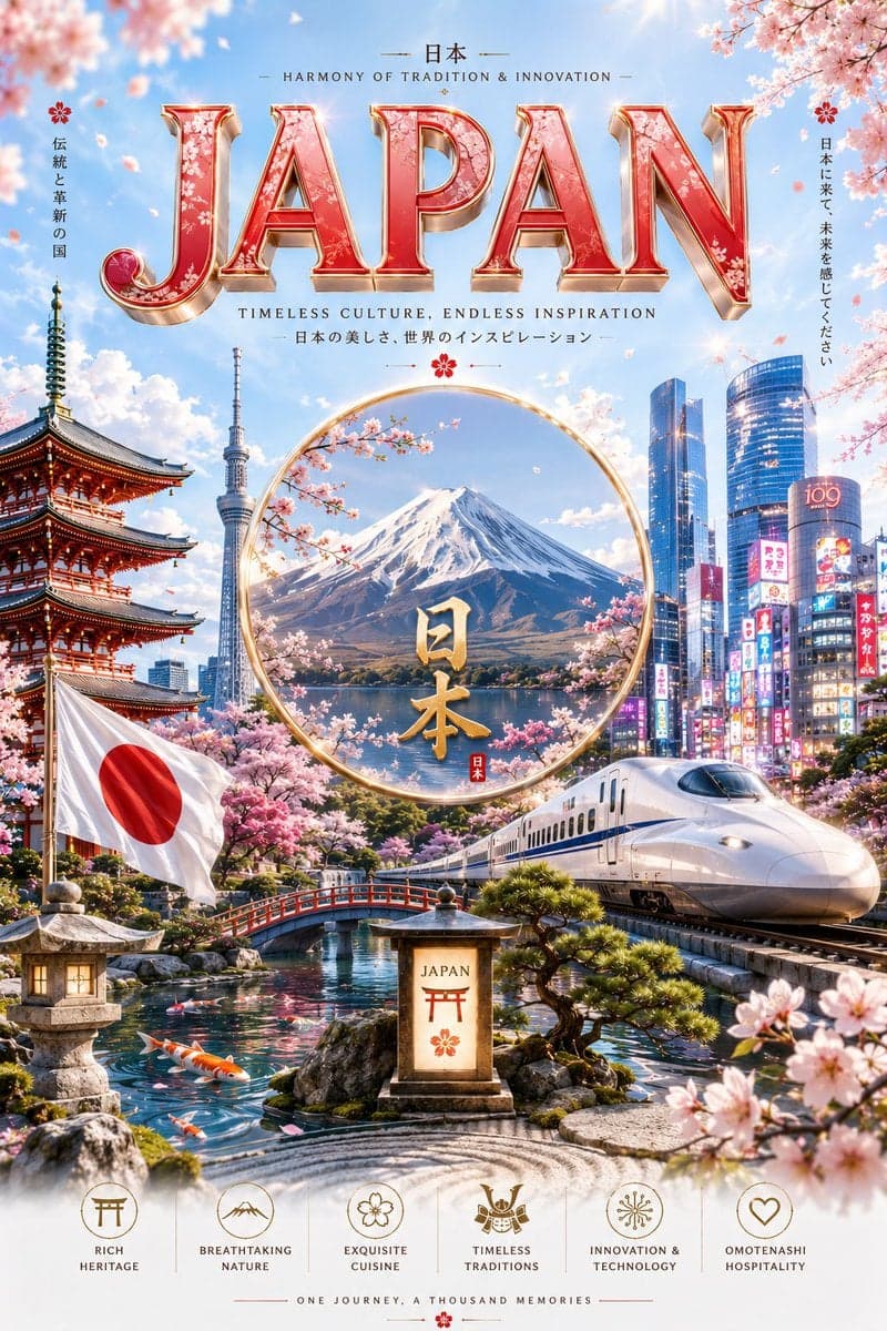 Ultra-premium cinematic 3D travel poster for [Country], brig