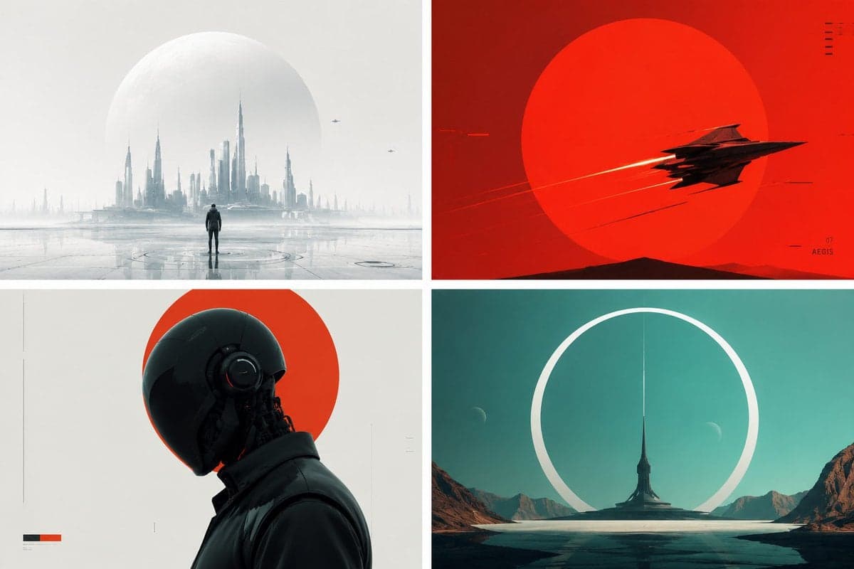 This prompt generates highly stylized, minimalist representa