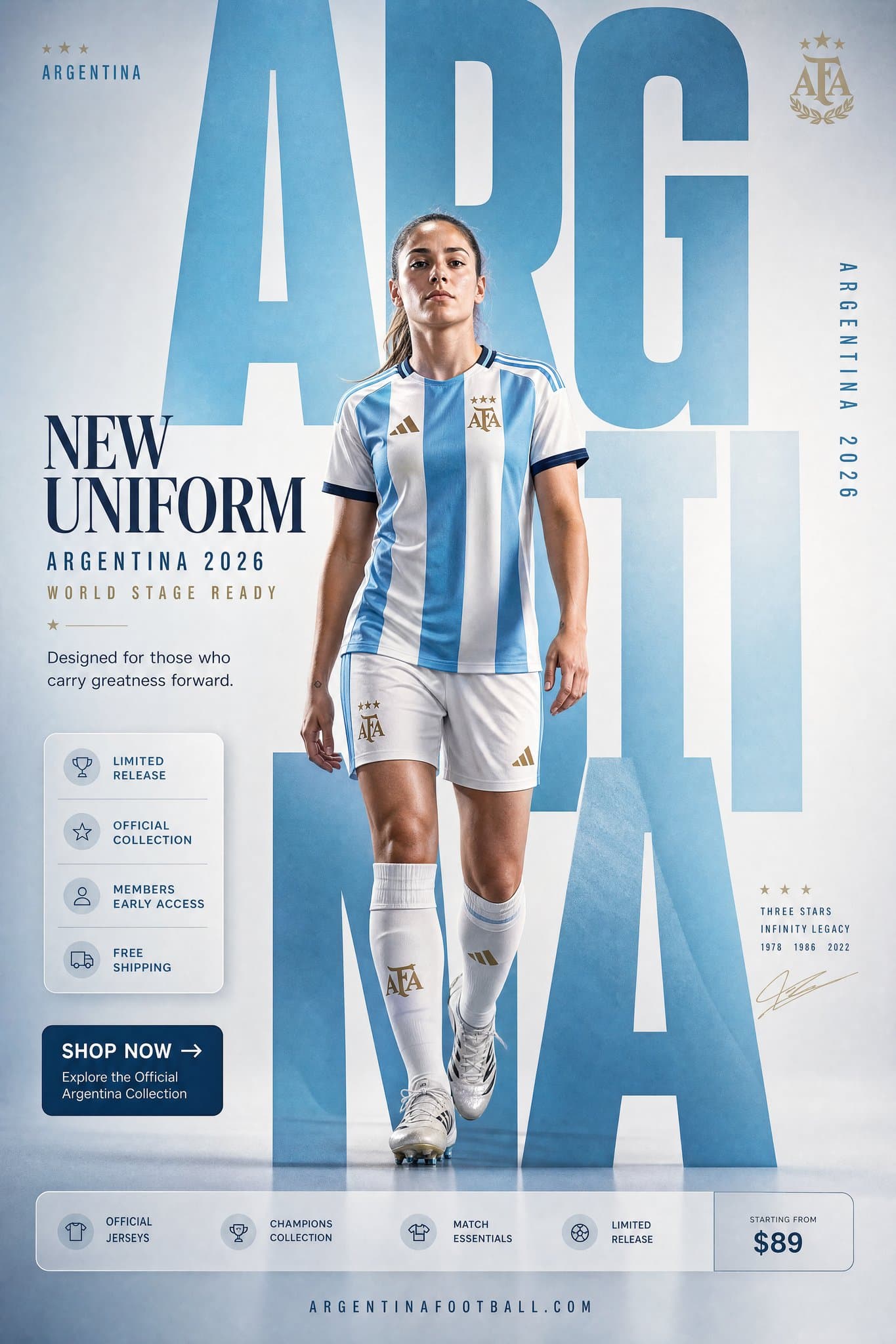 ARGENTINA NATIONAL TEAM
"NEW UNIFORM"
FORMAT
Ultra-Premiu