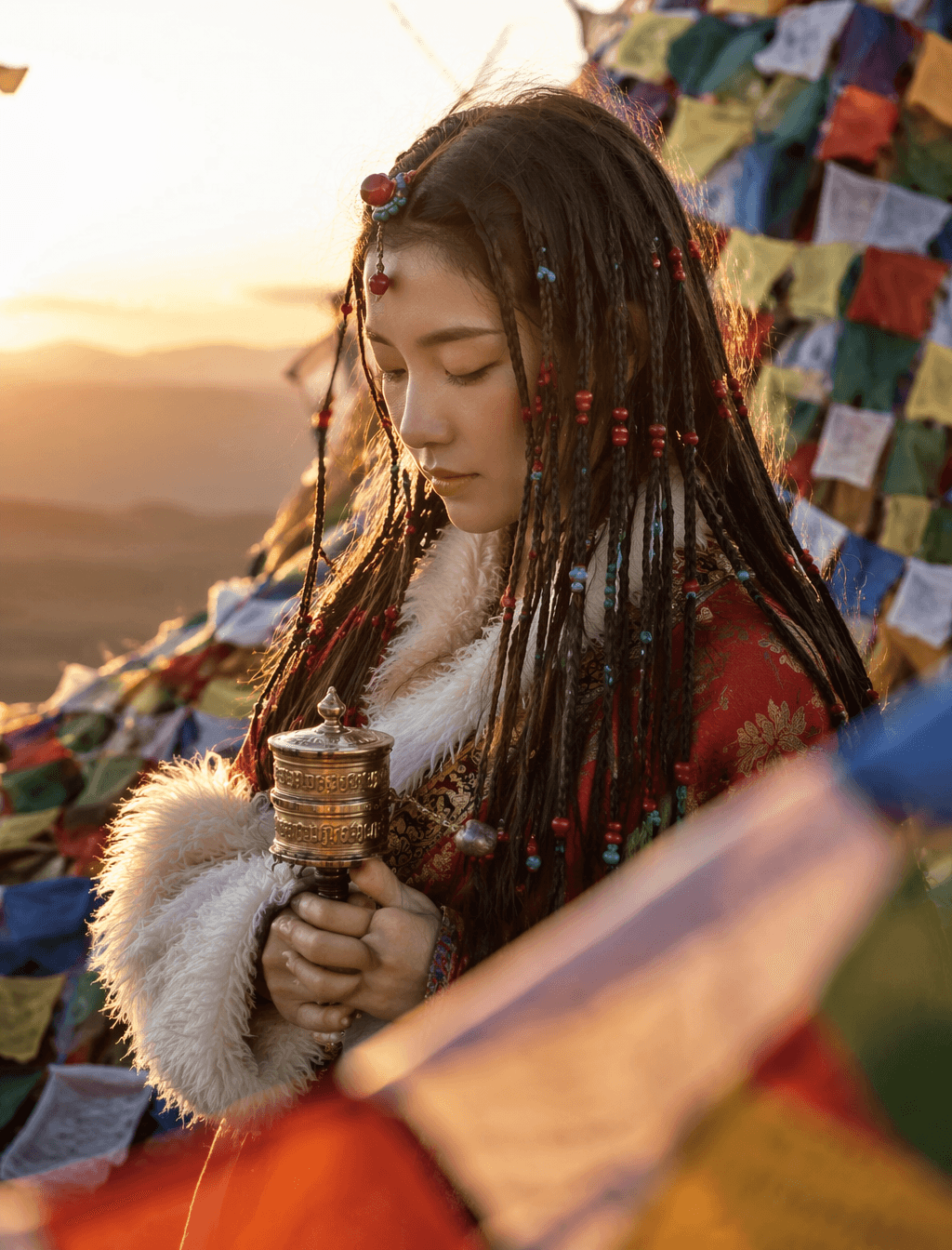Vertical portrait photo, beautiful young Chinese girl, count