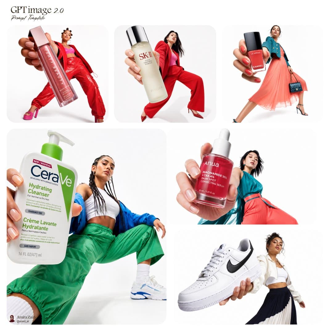 Low-angle fashion campaign photograph of a confident model h