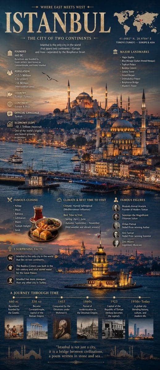 A cinematic editorial infographic poster for [city name], fe