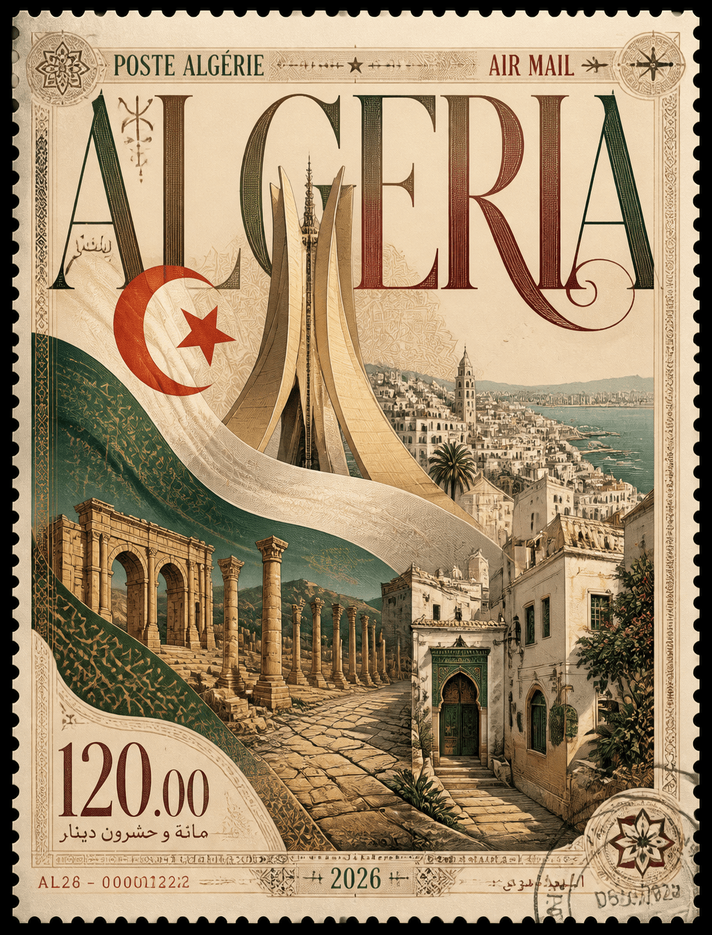 Create an image of an ultra-premium collectible postage stam
