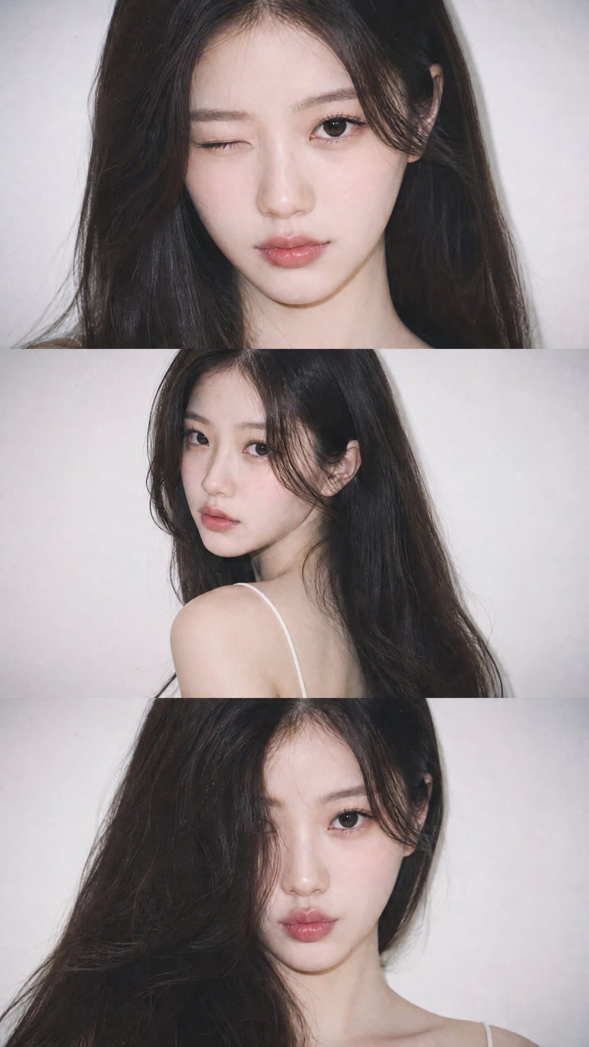 A vertical collage of three YZK photos. Using the uploaded s