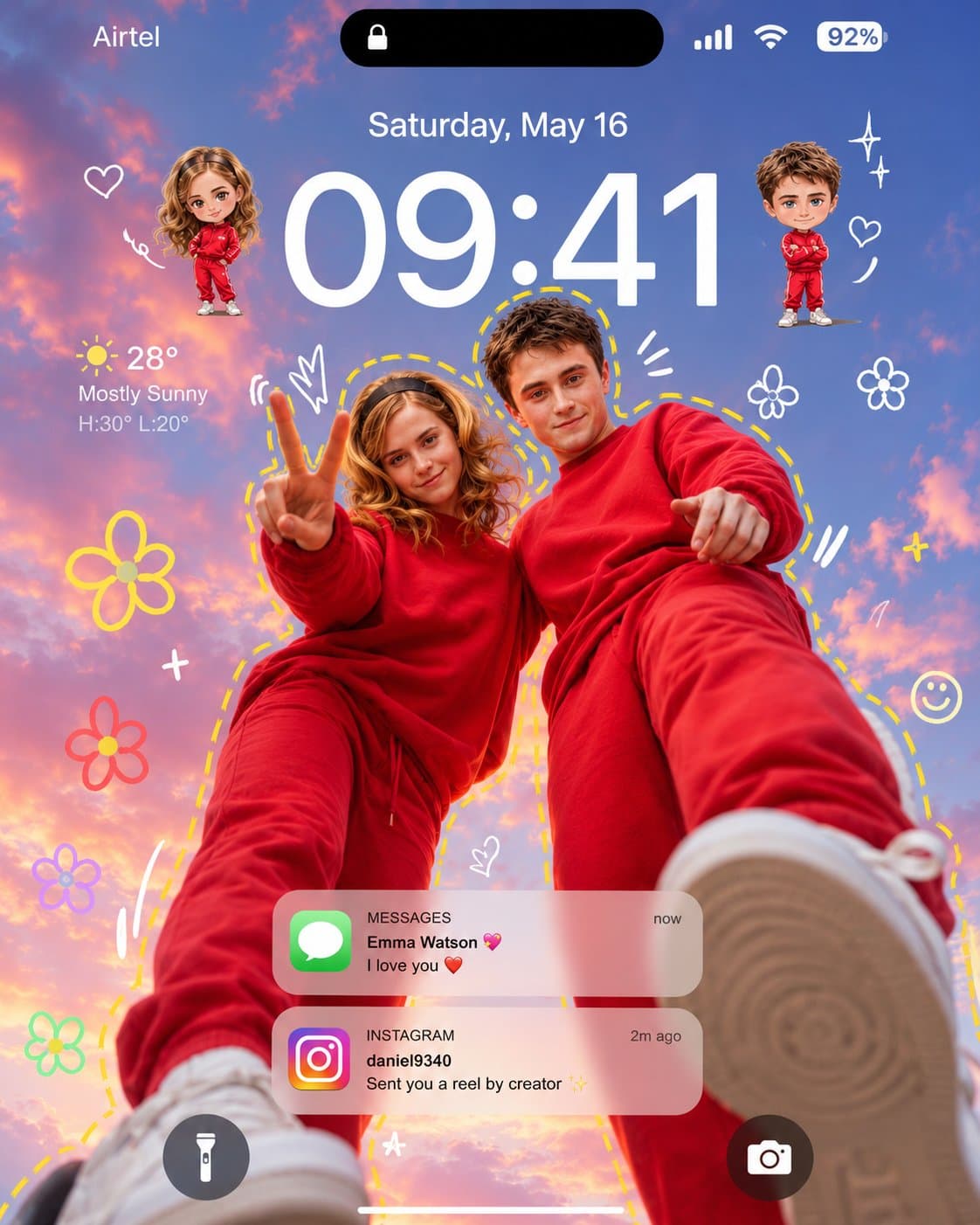 Ultra realistic iPhone lockscreen wallpaper, stylish young c