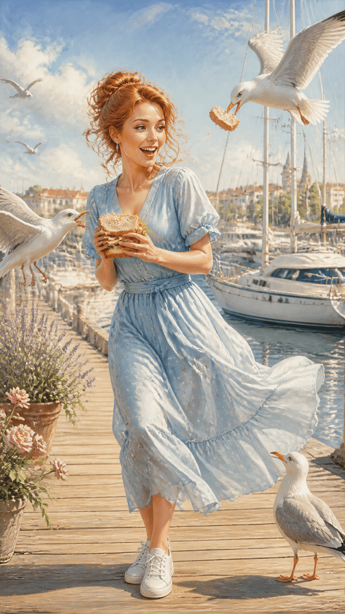 Using the uploaded reference portrait, create a vertical 9:1