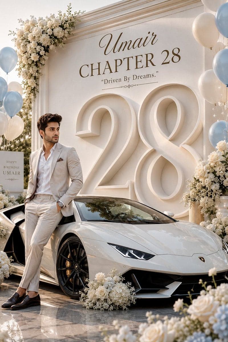 Create an ultra-luxury birthday milestone poster featuring a