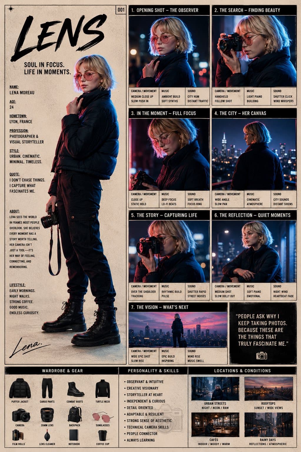 create a highly detailed cinematic storyboard poster in a 4: