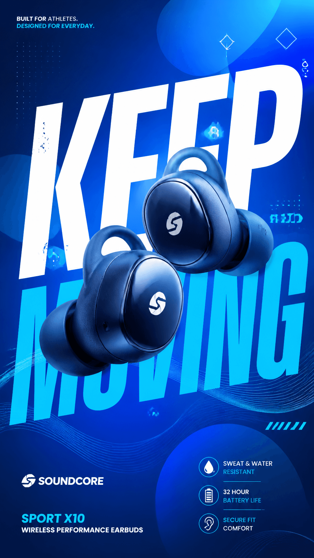 A premium commercial sports-lifestyle advertising poster.Cen